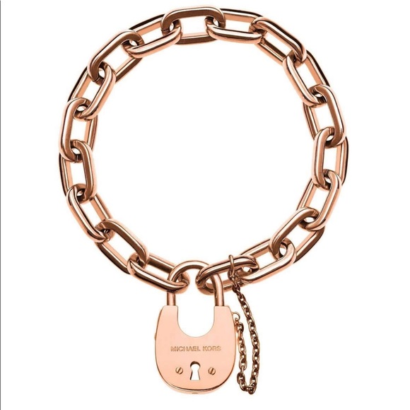 🎁HP🎁Micheal Kors rose gold padlock bracelet.🔥 - Picture 1 of 7